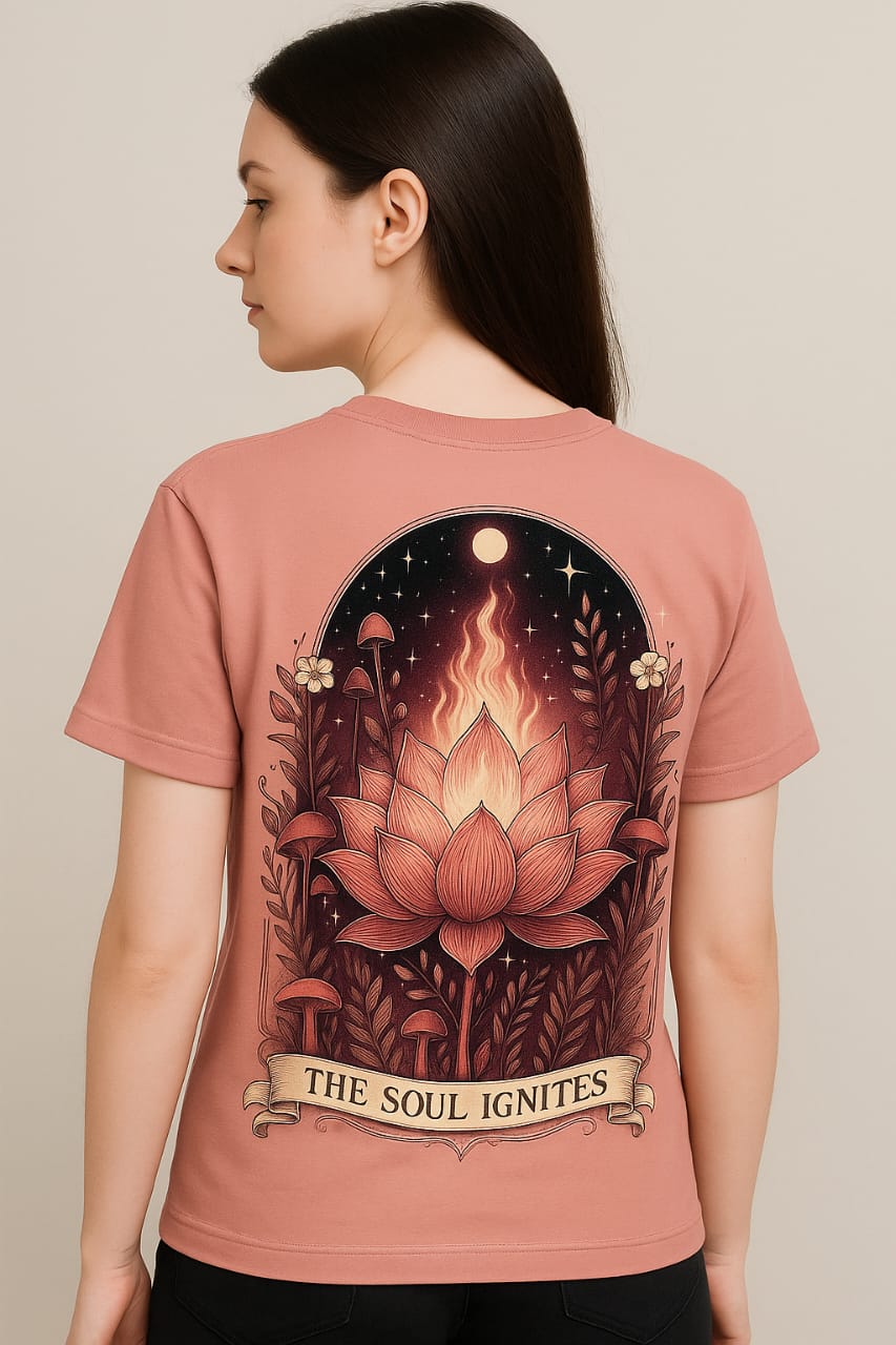 The Soul Ignites - EUPHORICA Lotus Flame T-shirt | Euphorica Manifest | 100% Cotton